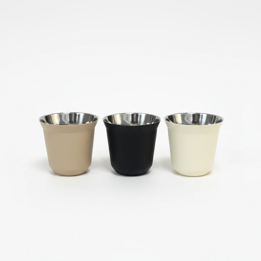 Double-Wall Stainless Espresso Cup 80ml (Set of 3)