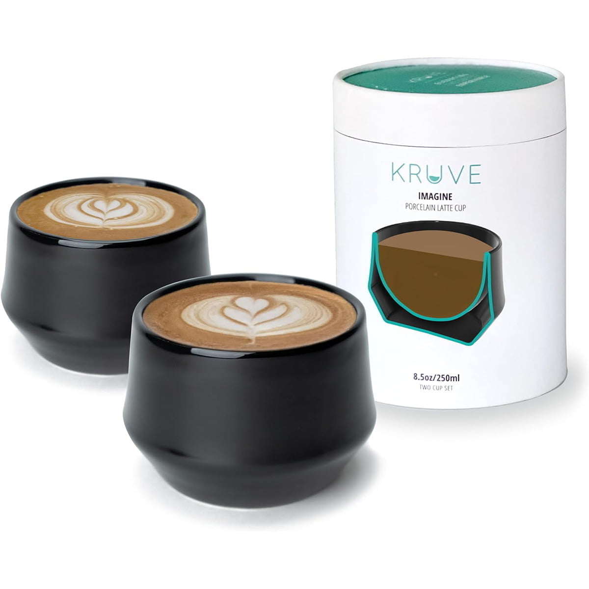 Kruve Imagine Cappuccino Cups Porcelain Black (Pair)