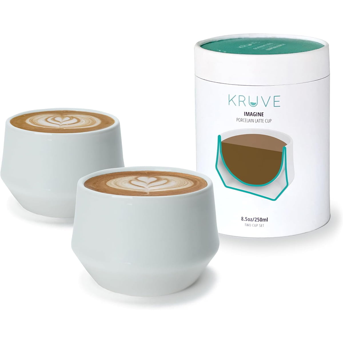 Kruve Imagine Cappuccino Cups Porcelain White (Pair)