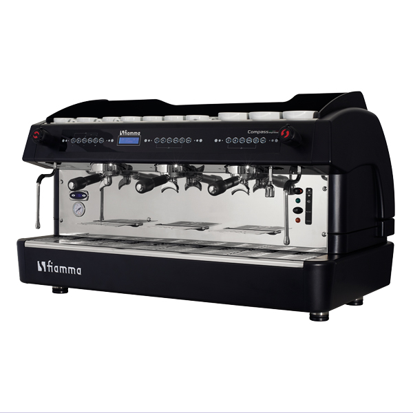 מכונת אספרסו COMPASS DUAL BOILER 3 DB FIAMMA שלושה ראשים שחור / לבן