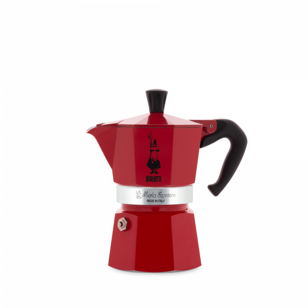 מקינטה 3 כוסות BIALETTI MOKA EXPRESS צבע אדום